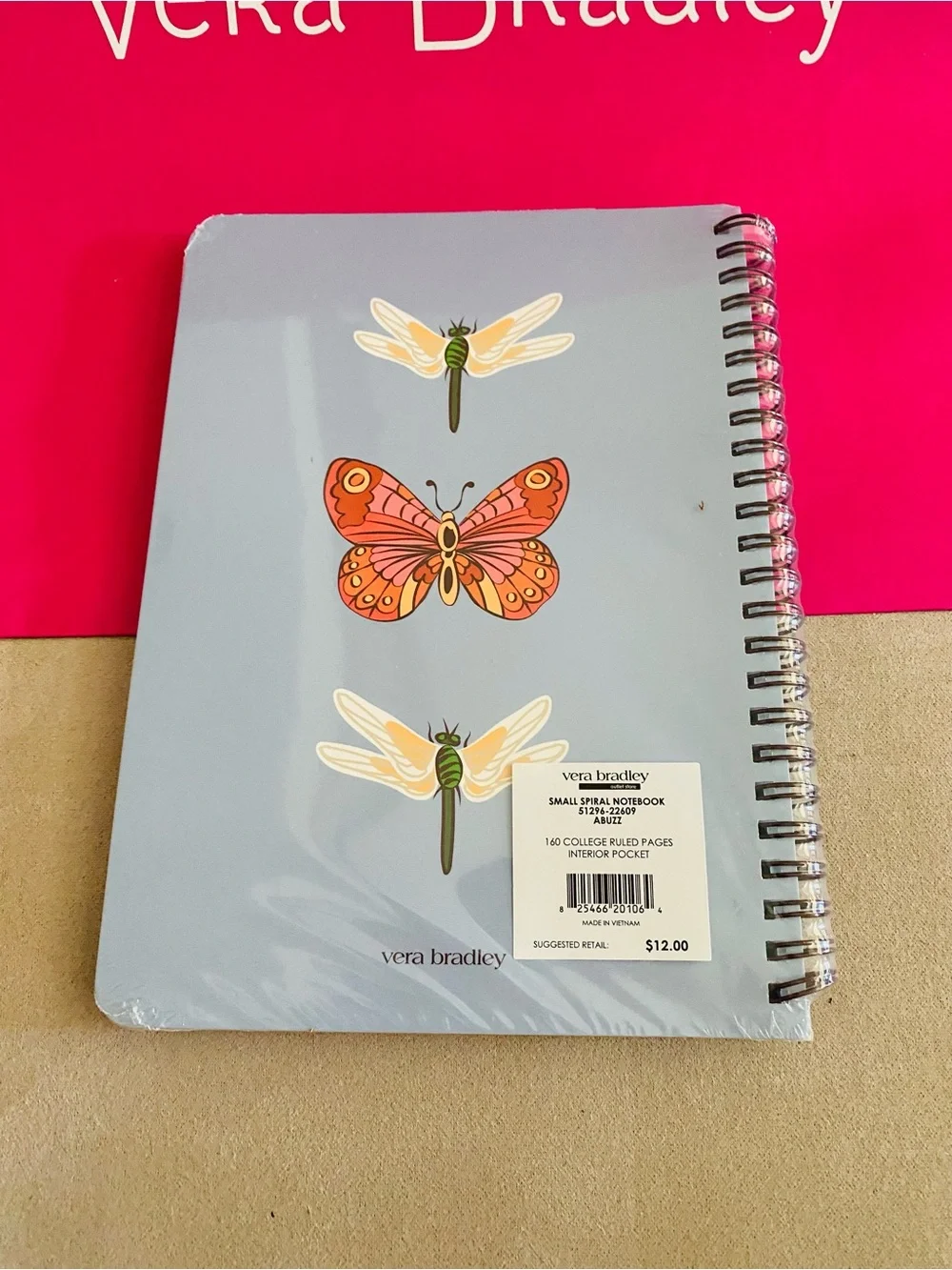 Vera Bradley Small Spiral Notebook. NWT. Abuzz